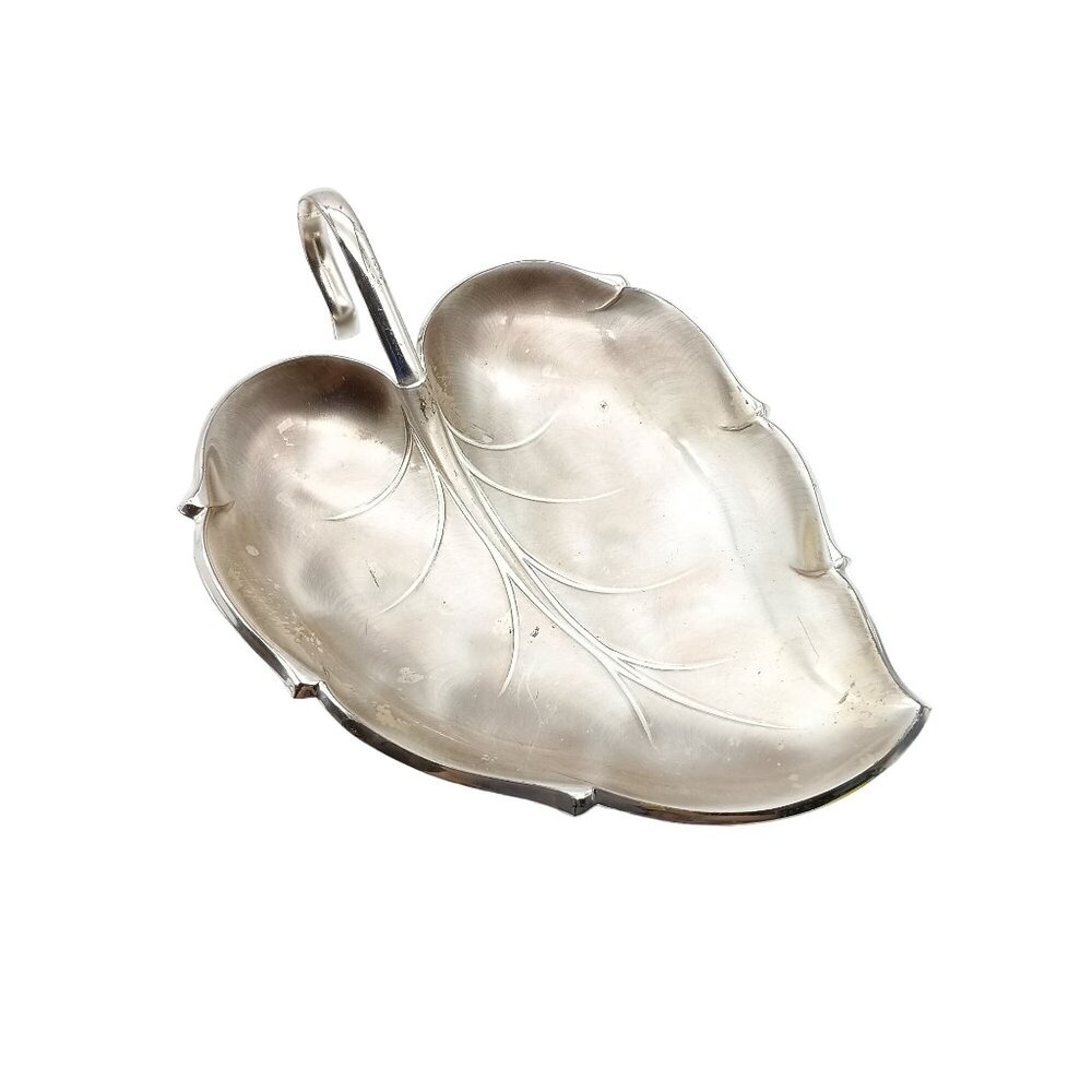 Caravelle Vintage Silver Leaf Dish 220 Made In Germany 8.5" x 5.5" Collectible